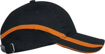 TEAM - 6 PANEL TWO-TONE CAP Black/Orange U