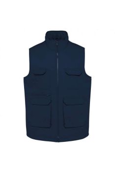 UNISEX PADDED MULTI-POCKET POLYCOTTON VEST Navy L