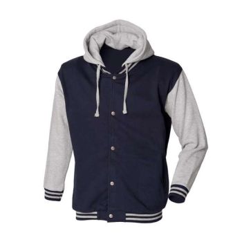 BASEBALL JACKET Navy/Heather Grey S