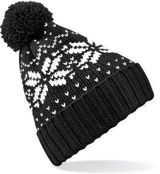 Beechfield | Čepice Fair Isle Snowstar® black/white onesize