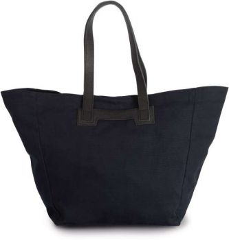 HANDBAG WITH LEATHER HANDLES Night Navy U