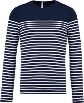 MEN’S LONG-SLEEVED BRETON STRIPE TOP Striped Navy/White M