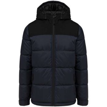 UNISEX BI-TONE PADDED JACKET WITH HOOD Navy/Black L