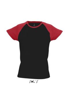 SOL'S MILKY - WOMEN'S 2-COLOR RAGLAN SLEEVES T-SHIRT Black/Red 2XL