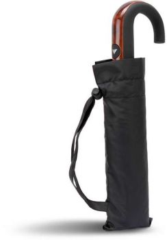 CLASSIC J HANDLE FOLDABLE UMBRELLA Black U