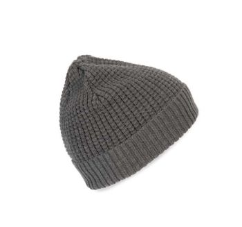 KNITTED BEANIE WITH RECYCLED YARN Silver Heather U