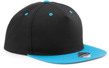 Beechfield | 5 panelová Snapback kšiltovka black/surf blue onesize