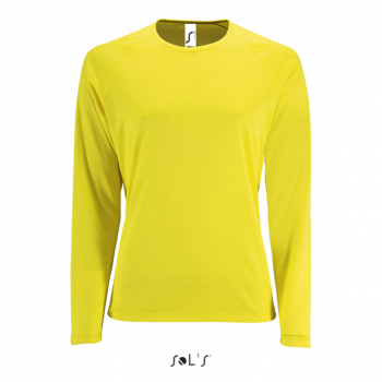 SOL'S SPORTY LSL WOMEN - LONG SLEEVE SPORTS T-SHIRT Neon Yellow 2XL