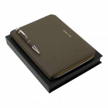 Set CERRUTI 1881 Taupe (ballpoint pen & conference folder A5)