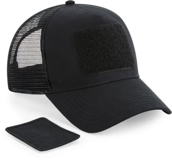 Beechfield | 5 panelová kšiltovka "Removable Patch Trucker" black onesize