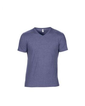 ADULT TRI-BLEND V-NECK TEE Heather Blue M