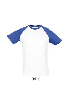 SOL'S FUNKY - MEN'S 2-COLOUR RAGLAN SLEEVES T-SHIRT White/Royal Blue 2XL