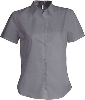 LADIES' SHORT-SLEEVED OXFORD SHIRT Oxford Silver M