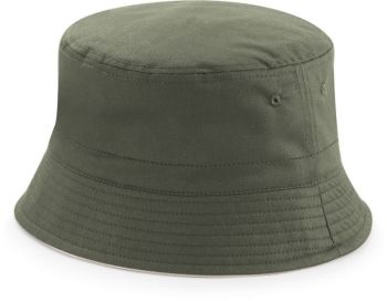 Beechfield | Klobouk "Reversible Bucket Hat" olive green/stone S/M