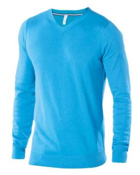 MEN’S V-NECK JUMPER Tropical Blue S