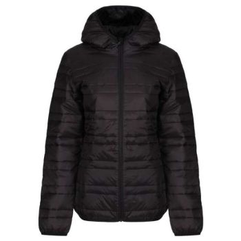 WOMENS HOODED PACKAWAY FIREDOWN JACKET Black/Black M