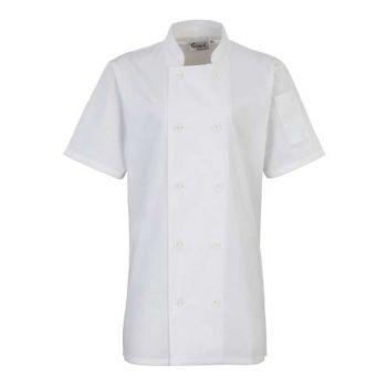 WOMEN'S SHORT SLEEVE CHEF'S JACKET White S