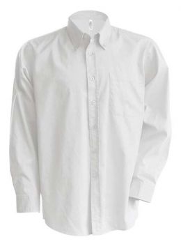 MEN'S LONG-SLEEVED OXFORD SHIRT White L