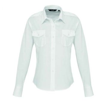 WOMEN'S LONG SLEEVE PILOT SHIRT White L