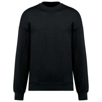 UNISEX OVERSIZED ECO-FRIENDLY CREW NECK SWEATSHIRT Black XS