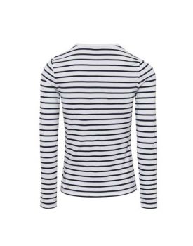 WOMEN'S LONG JOHN ROLL SLEEVE TEE White/Navy S