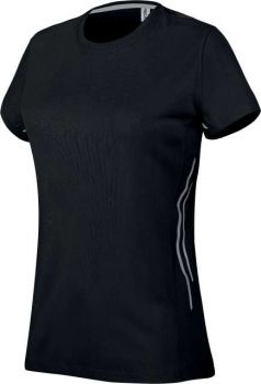 LADIES' SHORT SLEEVE SPORTS T-SHIRT Black/Silver M