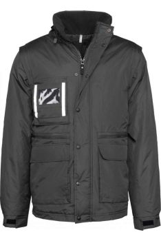 DETACHABLE-SLEEVED WORKWEAR PARKA Black XL