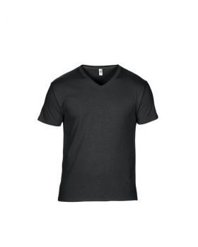 ADULT FEATHERWEIGHT V-NECK TEE Black M