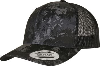 Flexfit | 6 panelová Trucker kšiltovka "Veil Camo" poseidon black onesize