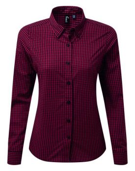 'MAXTON' CHECK WOMEN'S LONG SLEEVE SHIRT Black/Red XL