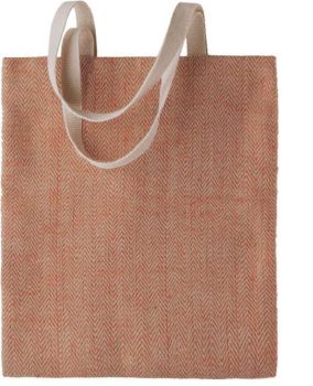 100% NATURAL YARN DYED JUTE BAG Natural/Saffron U