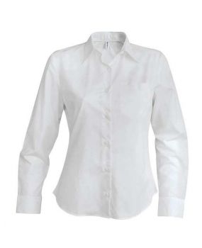 LADIES' LONG-SLEEVED OXFORD SHIRT White L