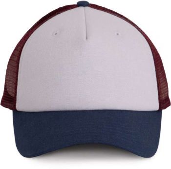 TRUCKER CAP - 5 PANELS White/Indigo/Wine U