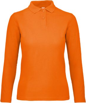 B&C | Dámské piqué polo s dlouhým rukávem orange XL