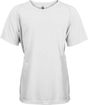 KIDS' SHORT SLEEVED SPORTS T-SHIRT White 10/12