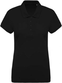 LADIES’ ORGANIC PIQUÉ SHORT-SLEEVED POLO SHIRT Black XL