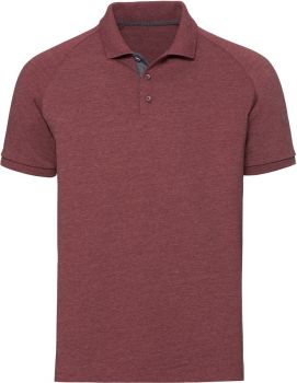 Russell | Pánské raglánové polo "HD" maroon marl 3XL