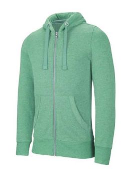 MEN'S MELANGE FULL ZIP HOODED SWEATSHIRT Green Heather 3XL