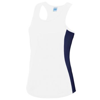 WOMEN'S COOL CONTRAST VEST Arctic White/French Navy XL