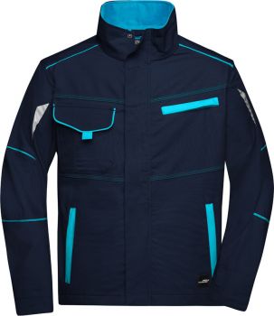 James & Nicholson | Pracovní bunda - Color navy/turquoise L