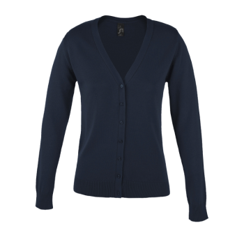 SOL'S GOLDEN WOMEN - V-NECK KNITTED CARDIGAN Navy S