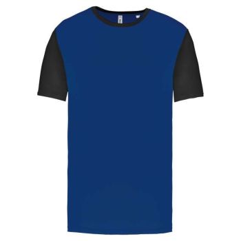 ADULTS' BICOLOUR SHORT-SLEEVED T-SHIRT Dark Royal Blue/Black L