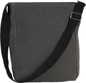 COTTON CANVAS SHOULDER BAG Washed Dark Grey U