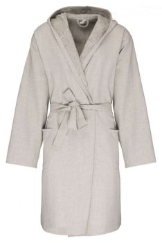 ORGANIC HOODED BATHROBE Linen Grey L/XL