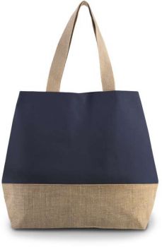 CANVAS &amp; JUTE HOLD-ALL SHOPPER BAG Patriot Blue/Natural U