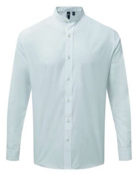 BANDED COLLAR 'GRANDAD' LONG SLEEVE SHIRT White M