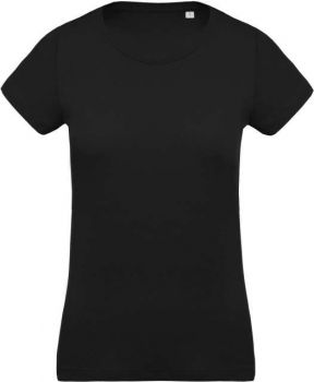 LADIES’ ORGANIC COTTON CREW NECK T-SHIRT Black XS