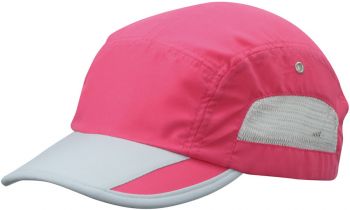 Myrtle Beach | 5 panelová sportovní kšiltovka z mikrovlákna pink/light grey onesize