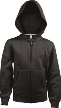 KIDS FULL ZIP HOODED SWEATSHIRT Black 8/10