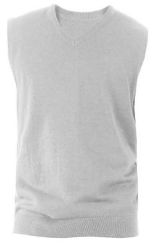 MEN'S SLEEVELESS V-NECK JUMPER Grey Melange L